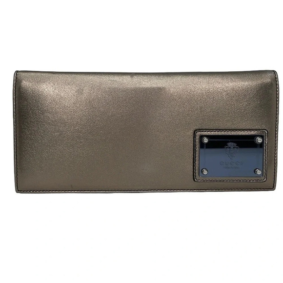 GUCCI Wallet Women's Gold Bronze Folding Magnetic Closure Dust Bag - Picture 1 of 16